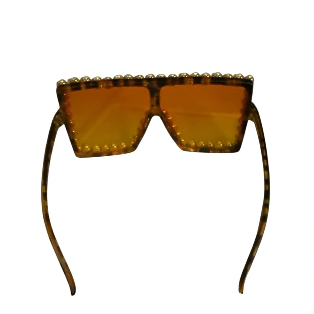 Aqua Crystal-Trim Iced Out Fashion Sunglasses - Picture 2 of 3
